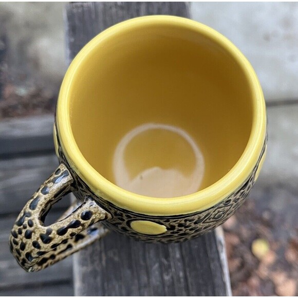 Always Azul Pottery Colorado Mug Yellowstone Moose Yellow Brown 14 oz, no spoon - Picture 4 of 5